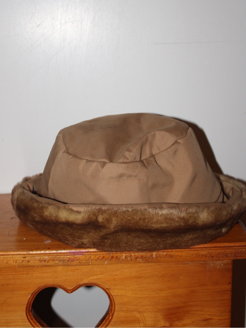 Dennis Basso Men's Brown Faux-Fur Trim Bucket Hat